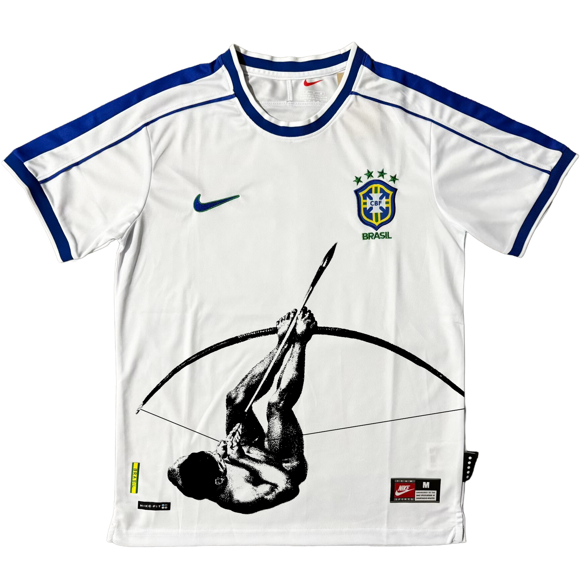 Camisa seleção brasileira 98 branca x Luta Indígena