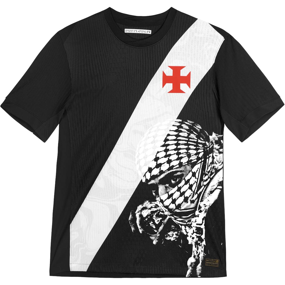Camisa Vasco preta 26/27 x Palestina Livre